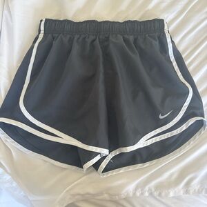 Nike Grey and White Athletic Shorts Lightweight Tempo Design